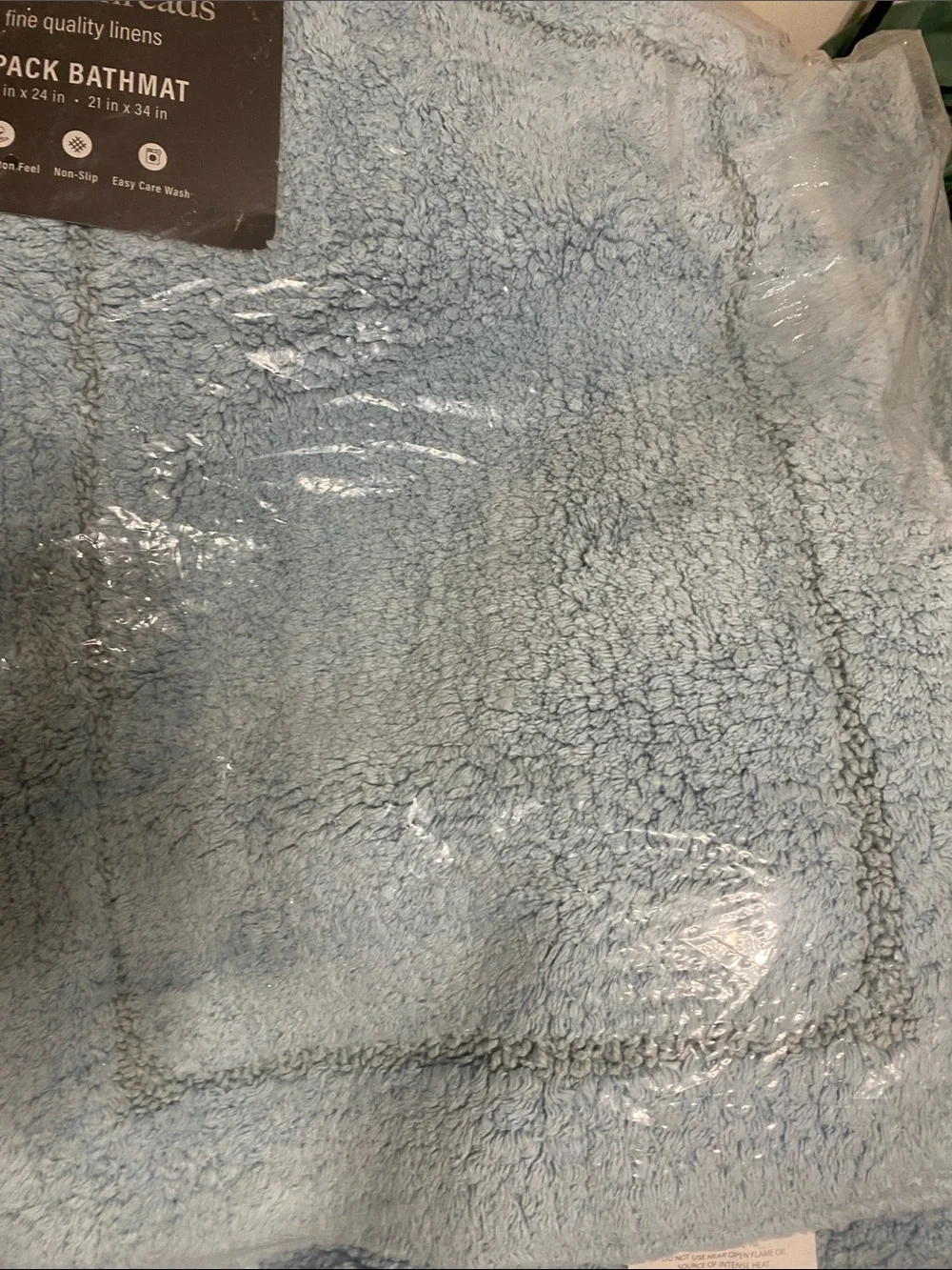 Threshold Light Blue Plush Cotton Bath Mat Set